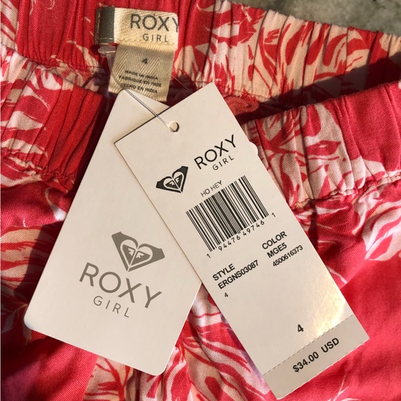 ROXY ho hey girls pink combo floral shorts - Picture 3 of 4